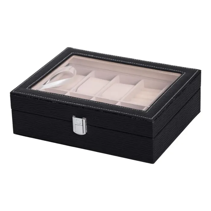 Скринька для прикрас з еко шкіри із дзеркалом органайзер для ювелірних виробів (HP-5-6B) - зображення 2