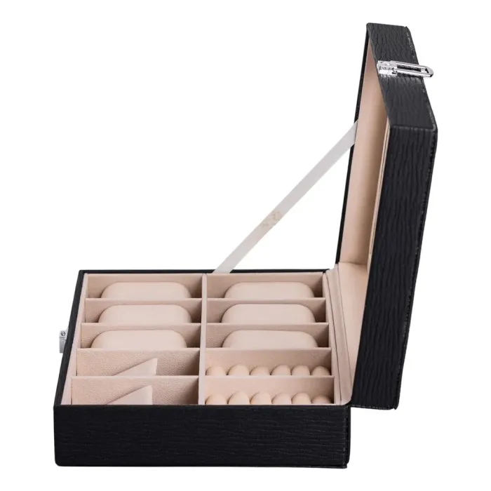 Скринька для прикрас з еко шкіри із дзеркалом органайзер для ювелірних виробів (HP-5-6B) - зображення 4