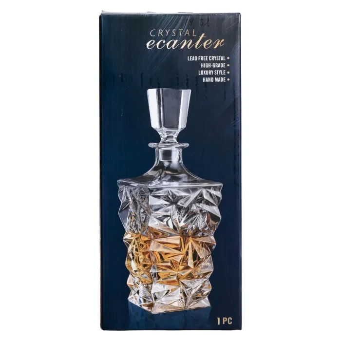 Декантер для віскі 1 літр скляний під віскі 11×11×28 см г з пробкою HP-19-32 (HP-19-32) - зображення 6