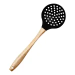 Шумівка для зняття піни силіконова з дерев'яною ручкою 33 (см) ложка шумівка кухонна HP-8-54 (HP-8-54)