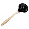 Шумівка для зняття піни силіконова з дерев'яною ручкою 33 (см) ложка шумівка кухонна HP-8-54 (HP-8-54)