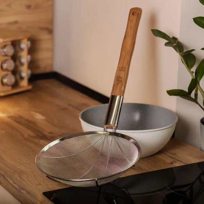 Шумовка "паук" с деревянной ручкой 28 см для фритюра и Вок (HP-19-19-28CM) - изображение 7