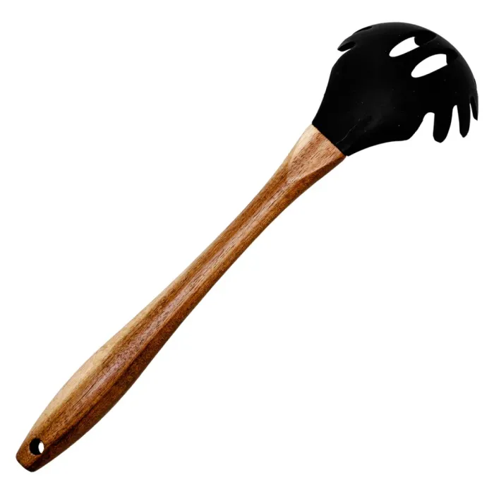 Силіконова ложка для спагетті з дерев'яною ручкою 30 (см) ложка для макаронів, пасти лопатка для спагетті HP-8-57 (HP-8-57) - изображение 3