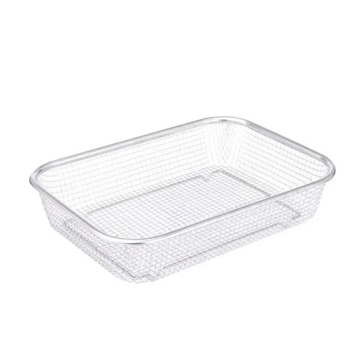 Сито-корзина для мытья овощей и фруктов 24х15х5 см дуршлаг из нержавеющей стали (HP-19-23-S) - изображение 1