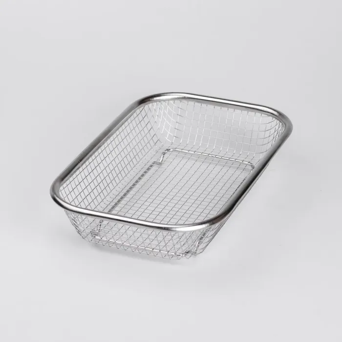 Сито-корзина для мытья овощей и фруктов 24х15х5 см дуршлаг из нержавеющей стали (HP-19-23-S) - изображение 3