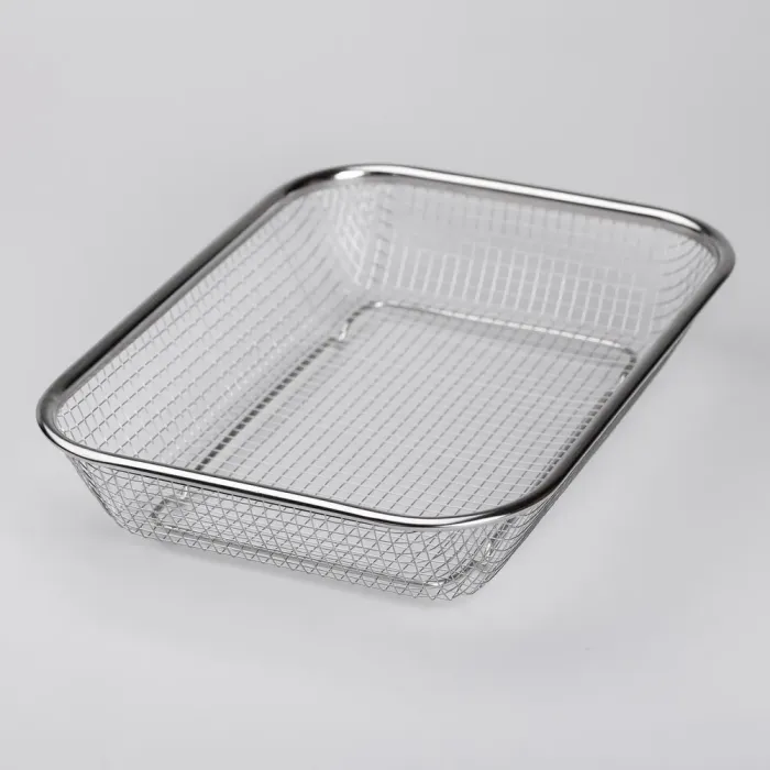 Сито-корзина для мытья овощей и фруктов 29.5х21х6 см дуршлаг из нержавеющей стали (HP-19-23-M) - изображение 2