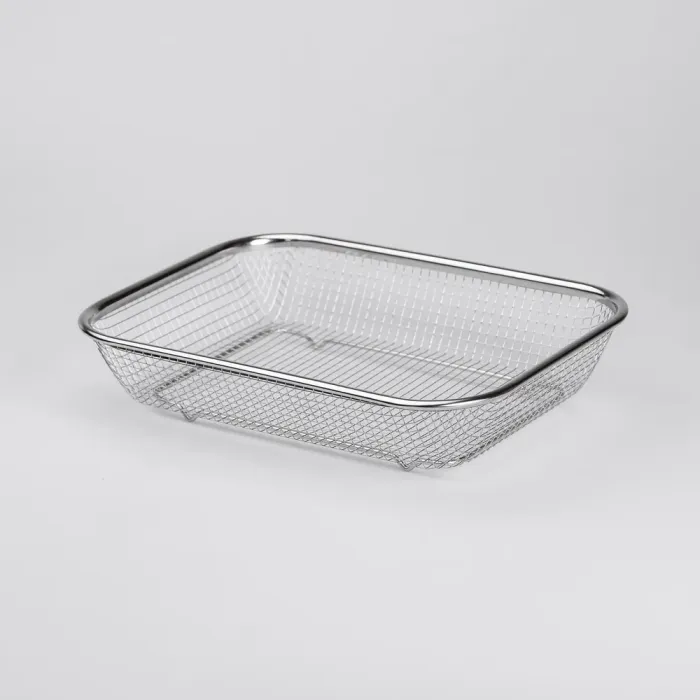 Сито-корзина для мытья овощей и фруктов 29.5х21х6 см дуршлаг из нержавеющей стали (HP-19-23-M) - изображение 3