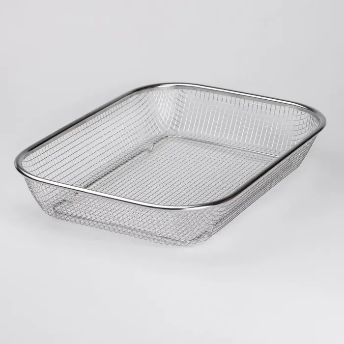 Сито-корзина для мытья овощей и фруктов 37.5х27.5х6.8 см дуршлаг из нержавеющей стали (HP-19-23-L) - изображение 4