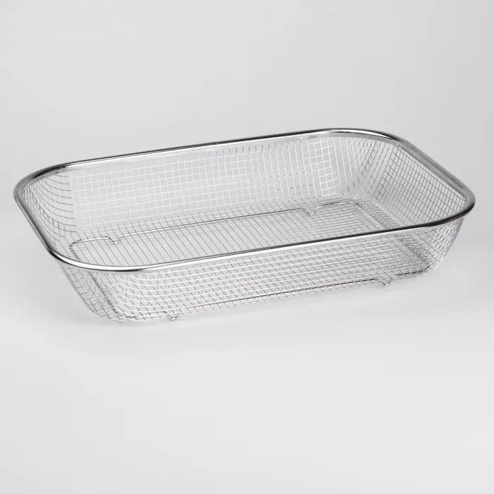 Сито-корзина для мытья овощей и фруктов 37.5х27.5х6.8 см дуршлаг из нержавеющей стали (HP-19-23-L) - изображение 5