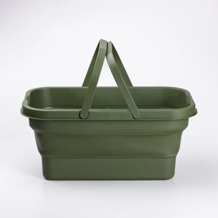 Складний кошик для пікніка з кришкою-столиком 44.8х26х14 см Зелений (SJ-0120GR) - изображение 4