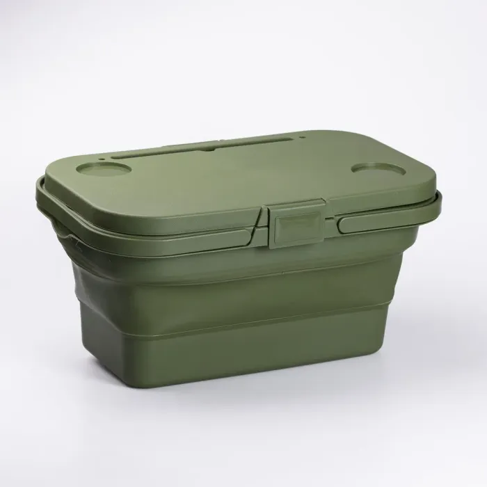 Складний кошик для пікніка з кришкою-столиком 44.8х26х14 см Зелений (SJ-0120GR) - изображение 7