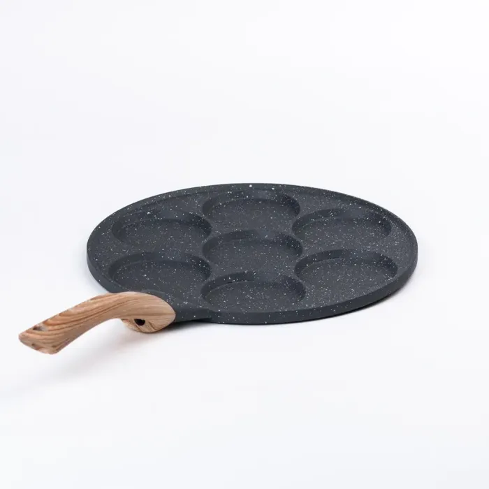 Сковорода с антипригарным покрытием 26 см для блинов, яиц и оладий, 7-секционная круглая серая (HP-39-582-C) - изображение 2