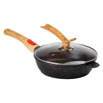 Сковорода MGC з кришкою 24 см з антипригарним покриттям 2.4 л зі знімною ручкою чорна (HP-4-463B)