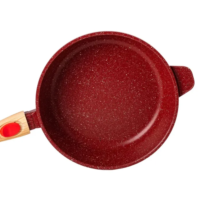 Сковорода MGC з кришкою 24 см з антипригарним покриттям 2.4 л зі знімною ручкою червона (HP-4-463R) - зображення 2