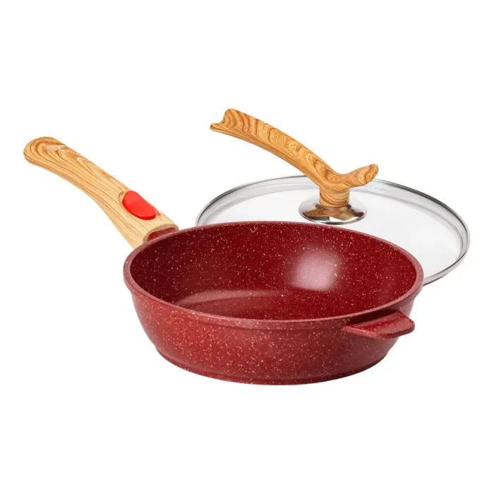 Сковорода MGC з кришкою 24 см з антипригарним покриттям 2.4 л зі знімною ручкою червона (HP-4-463R) - зображення 5