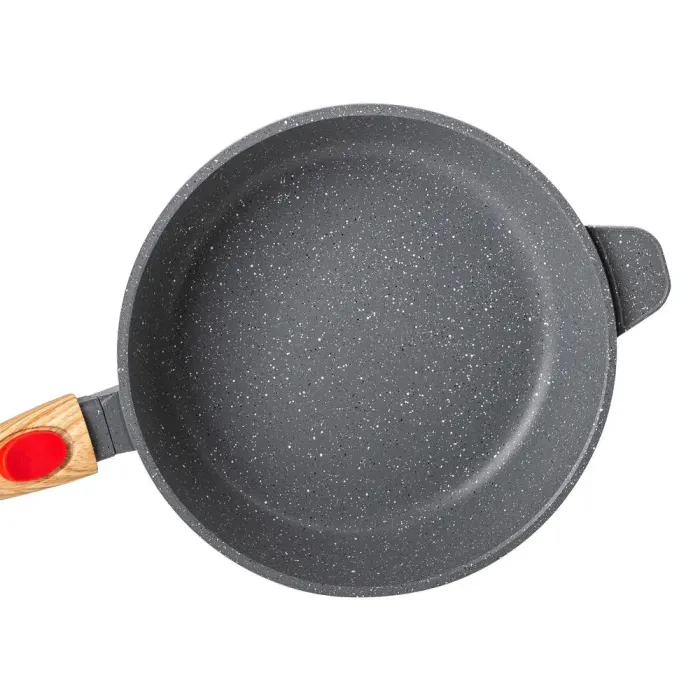 Сковорода MGC з кришкою 24 см з антипригарним покриттям 2.4 л зі знімною ручкою сіра (HP-4-463G) - зображення 2