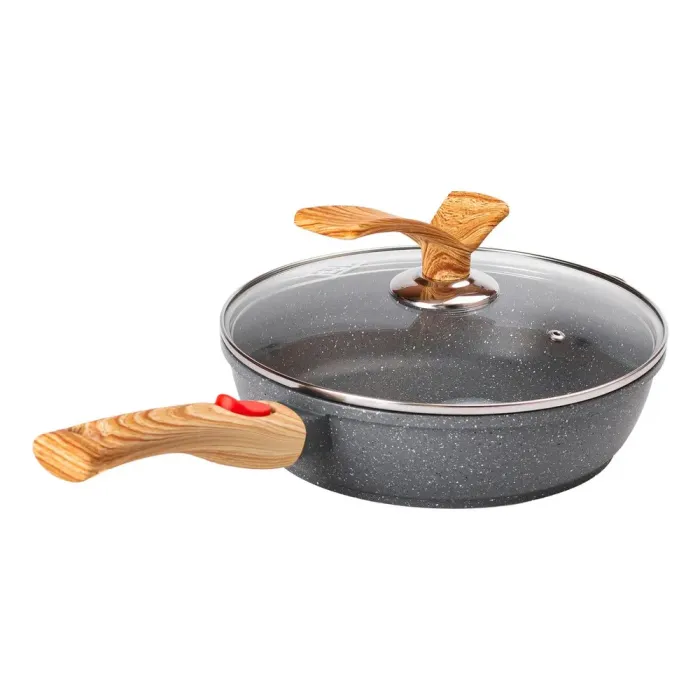 Сковорода MGC з кришкою 24 см з антипригарним покриттям 2.4 л зі знімною ручкою сіра (HP-4-463G) - зображення 6