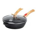 Сковорода MGC з кришкою 26 см з антипригарним покриттям 2.8 л зі знімною ручкою чорна (HP-4-464B)