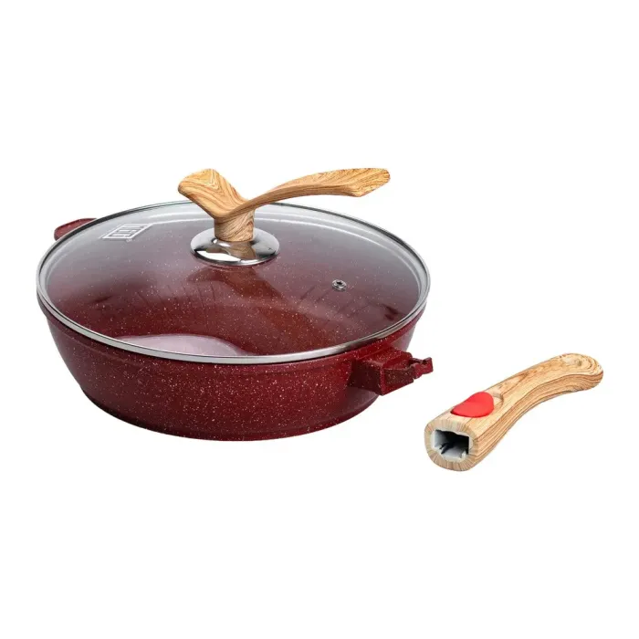 Сковорода MGC з кришкою 26 см з антипригарним покриттям 2.8 л зі знімною ручкою червона (HP-4-464R) - зображення 4