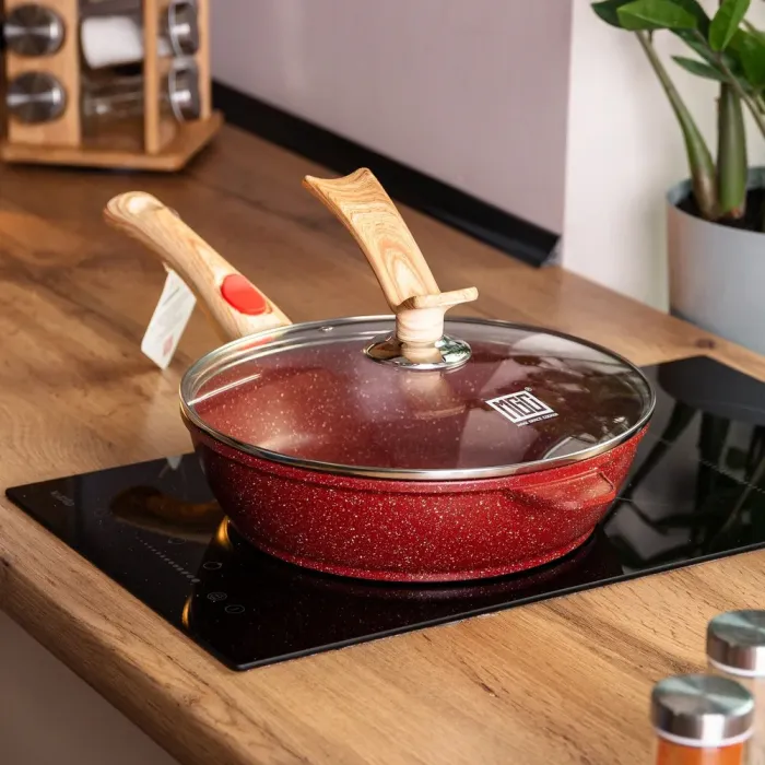 Сковорода MGC з кришкою 26 см з антипригарним покриттям 2.8 л зі знімною ручкою червона (HP-4-464R) - зображення 7