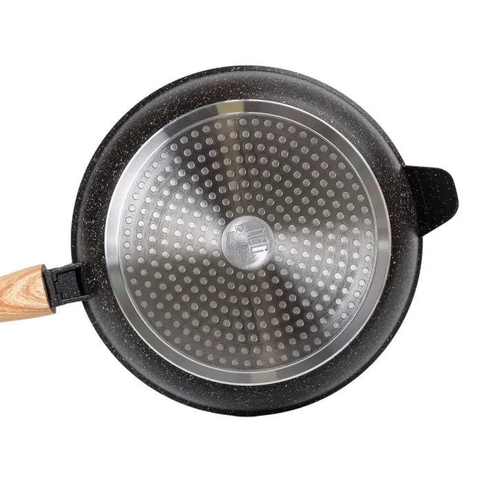 Сковорода MGC з кришкою 28 см з антипригарним покриттям 3.5 л зі знімною ручкою чорна (HP-4-465B) - зображення 3