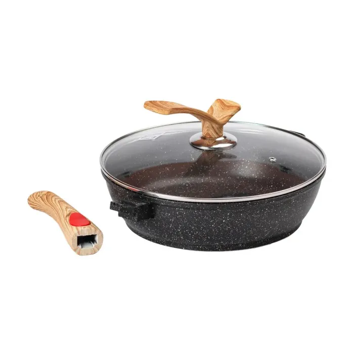 Сковорода MGC з кришкою 28 см з антипригарним покриттям 3.5 л зі знімною ручкою чорна (HP-4-465B) - зображення 4