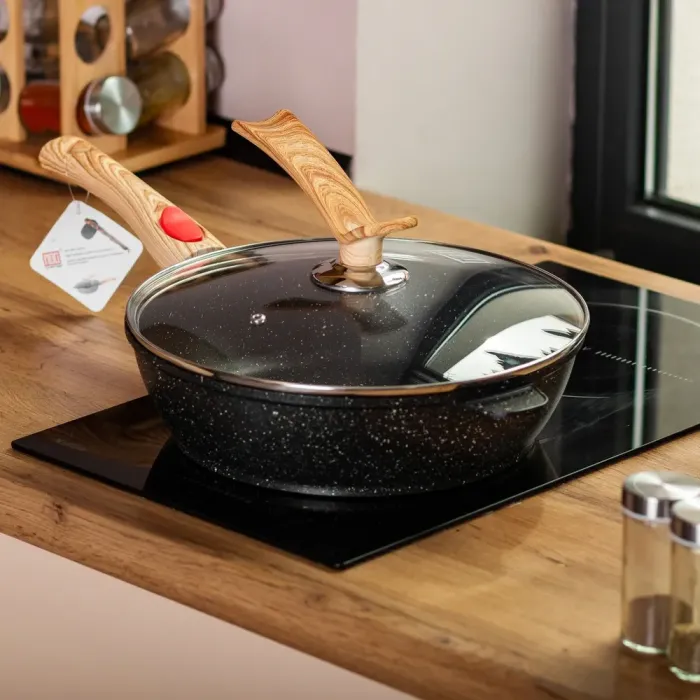 Сковорода MGC з кришкою 28 см з антипригарним покриттям 3.5 л зі знімною ручкою чорна (HP-4-465B) - зображення 7