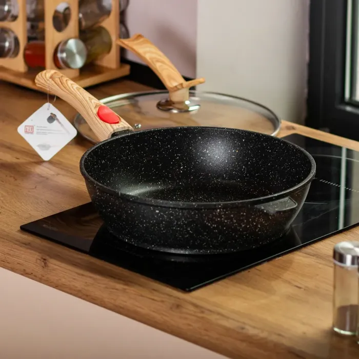 Сковорода MGC з кришкою 28 см з антипригарним покриттям 3.5 л зі знімною ручкою чорна (HP-4-465B) - зображення 8