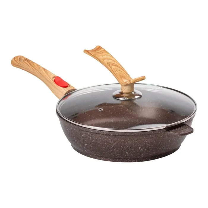 Сковорода MGC з кришкою 28 см з антипригарним покриттям 3,5 л зі знімною ручкою кофейна (HP-4-465CO) - зображення 1