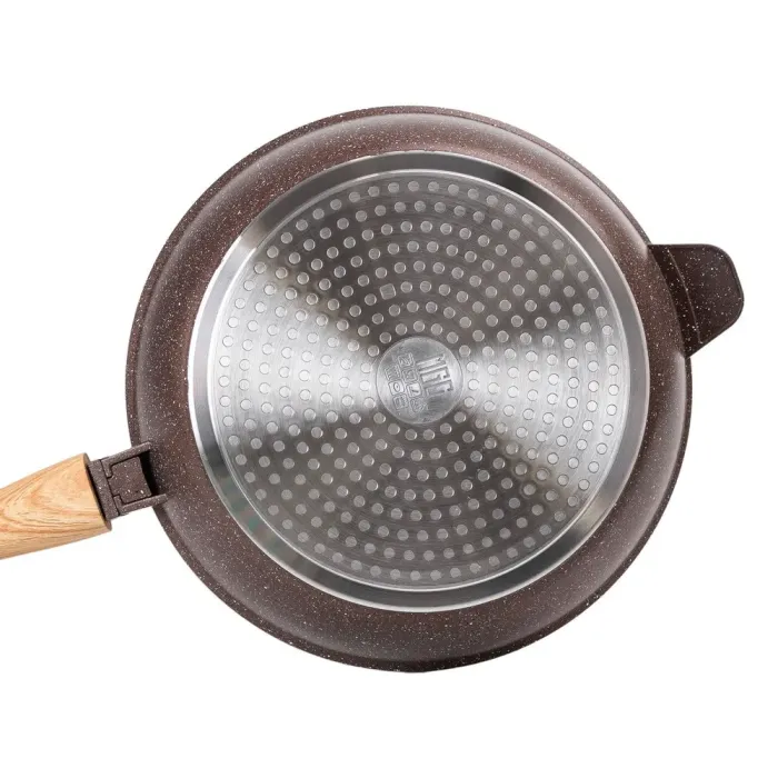 Сковорода MGC з кришкою 28 см з антипригарним покриттям 3,5 л зі знімною ручкою кофейна (HP-4-465CO) - зображення 3