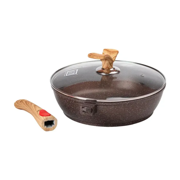 Сковорода MGC з кришкою 28 см з антипригарним покриттям 3,5 л зі знімною ручкою кофейна (HP-4-465CO) - зображення 4