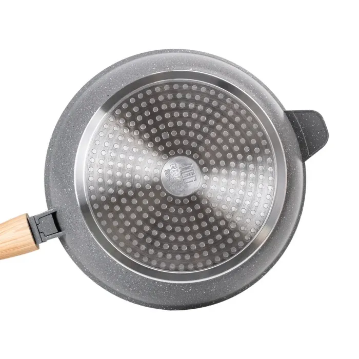 Сковорода MGC з кришкою 28 см з антипригарним покриттям 3,5 л зі знімною ручкою сіра (HP-4-465G) - зображення 3