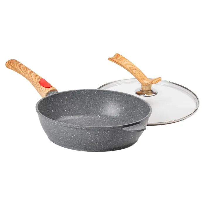 Сковорода MGC з кришкою 28 см з антипригарним покриттям 3,5 л зі знімною ручкою сіра (HP-4-465G) - зображення 5