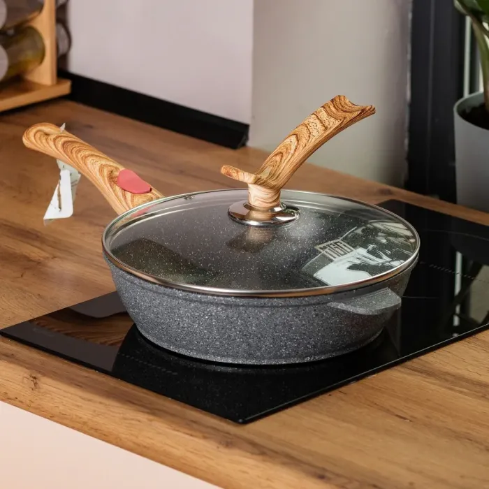 Сковорода MGC з кришкою 28 см з антипригарним покриттям 3,5 л зі знімною ручкою сіра (HP-4-465G) - зображення 7