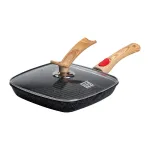 Сковорода-гриль квадратна MGC з кришкою 24 см з антипригарним покриттям та ручкою чорна (HP-4-461B)