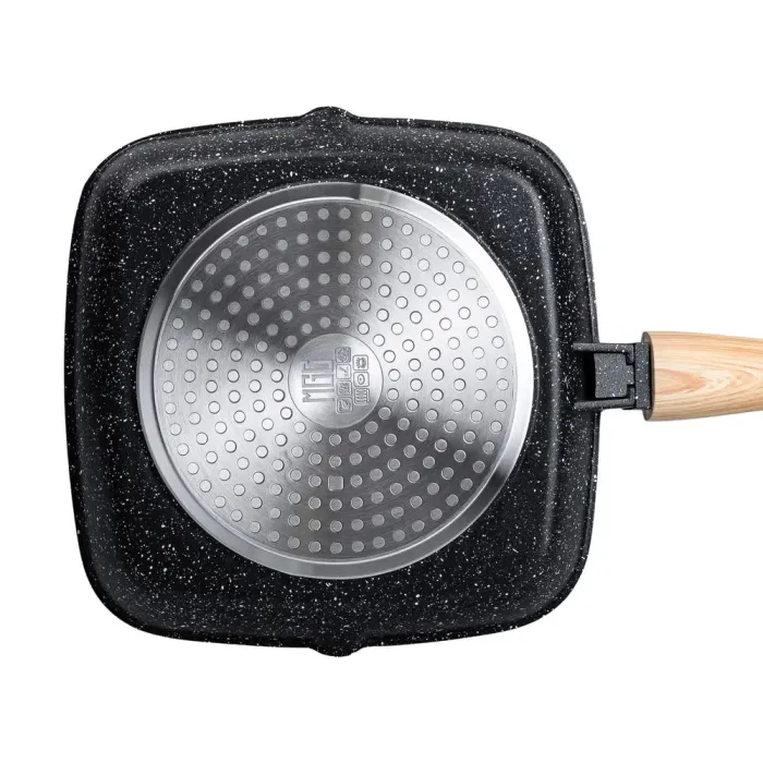 Сковорода-гриль квадратна MGC з кришкою 24 см з антипригарним покриттям та ручкою чорна (HP-4-461B) - зображення 3