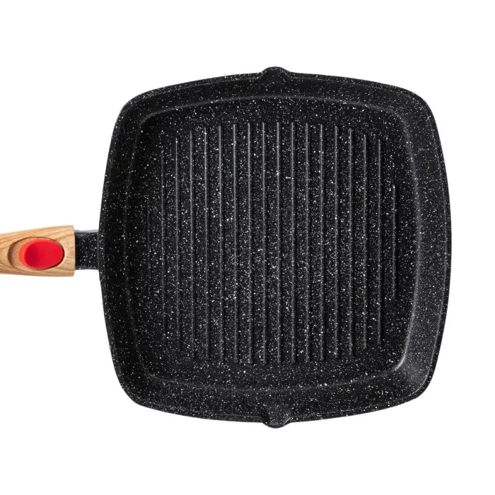 Сковорода-гриль квадратна MGC з кришкою 28 см з антипригарним покриттям та ручкою чорна (HP-4-462B) - зображення 2