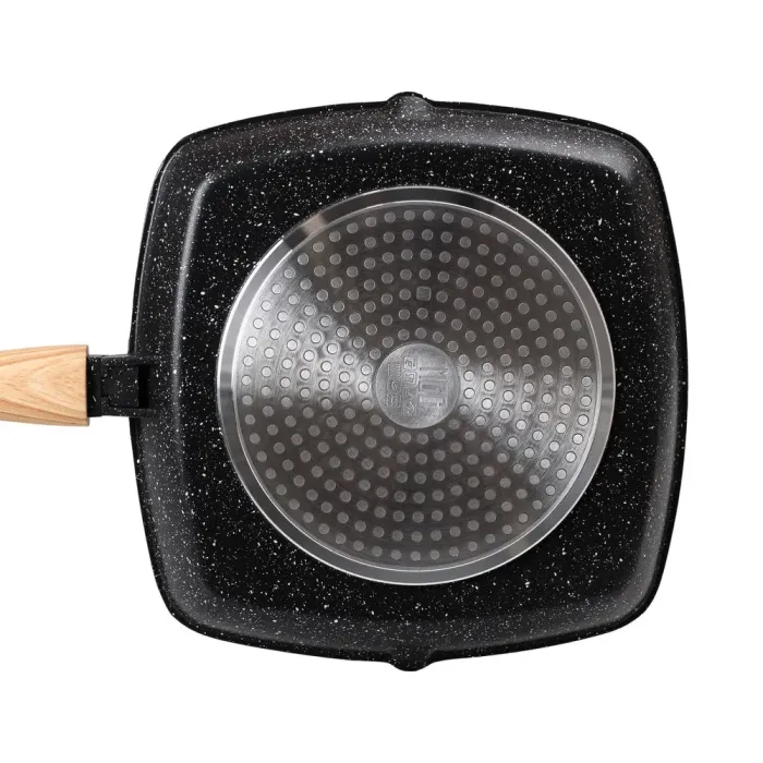 Сковорода-гриль квадратна MGC з кришкою 28 см з антипригарним покриттям та ручкою чорна (HP-4-462B) - зображення 3