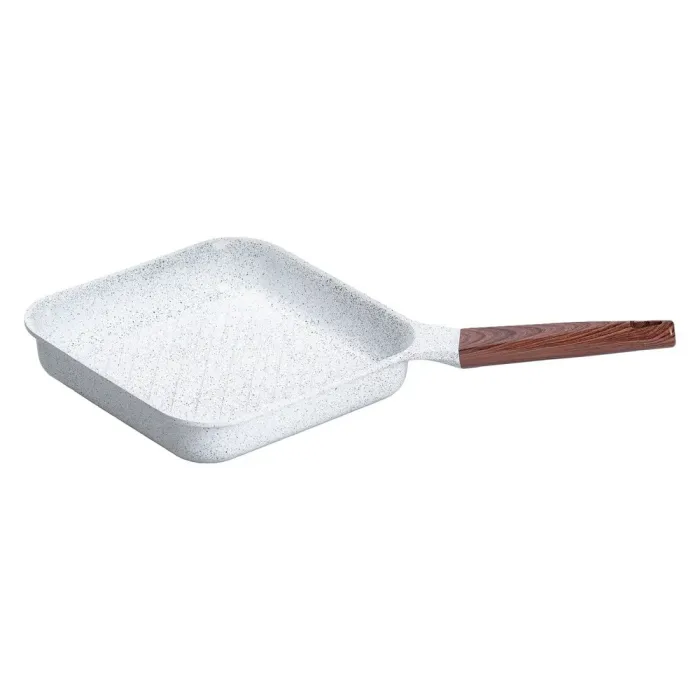 Сковорода-гриль квадратная MGC с крышкой 24 см и антипригарным покрытием 2.5 л белая (HP-4-438W) - изображение 4