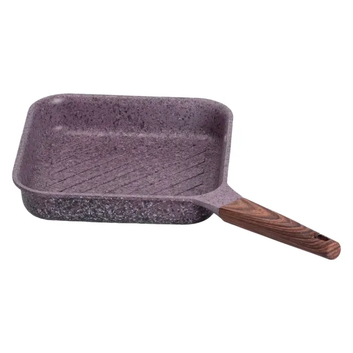 Сковорода-гриль квадратная MGC с крышкой 24 см и антипригарным покрытием 2.5 л фиолетовая (HP-4-443M) - изображение 4