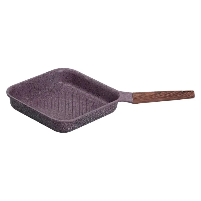 Сковорода-гриль квадратная MGC с крышкой 24 см и антипригарным покрытием 2.5 л фиолетовая (HP-4-443M) - изображение 5