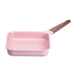 Сковорода-гриль квадратна MGC з кришкою 24 см та антипригарним покриттям 2.5 л рожева (HP-4-438P)