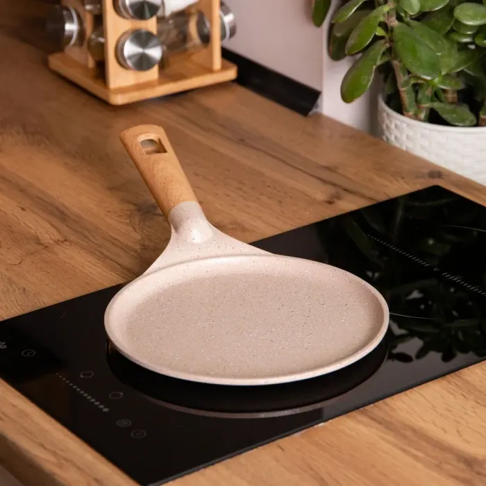 Сковорода для блинов MGC 20 см с мраморным антипригарным бежевым покрытием (HP-4-426CR) - изображение 5