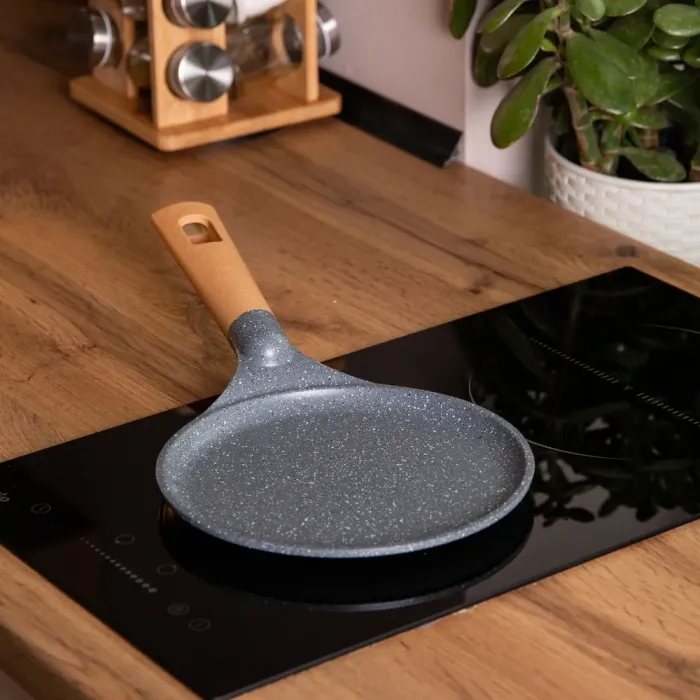 Сковорода для млинців MGC 20 см з мармуровим антипригарним покриттям сіра (HP-4-426G) - зображення 5