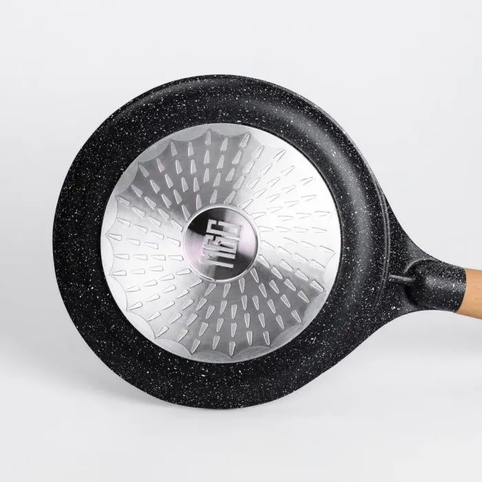 Сковорода для млинців MGC 22 см з мармуровим антипригарним покриттям чорна (HP-4-427B) - зображення 3