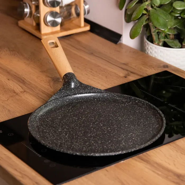 Сковорода для млинців MGC 22 см з мармуровим антипригарним покриттям чорна (HP-4-427B) - зображення 5