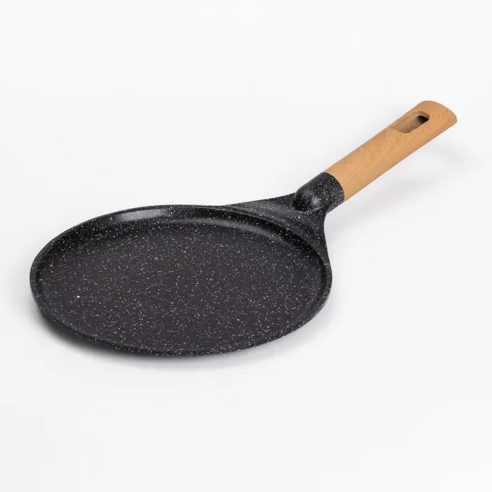 Сковорода для млинців MGC 24 см з мармуровим антипригарним покриттям чорна (HP-4-428B) - зображення 1