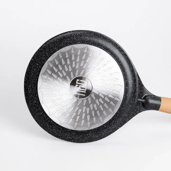 Сковорода для млинців MGC 24 см з мармуровим антипригарним покриттям чорна (HP-4-428B) - зображення 3