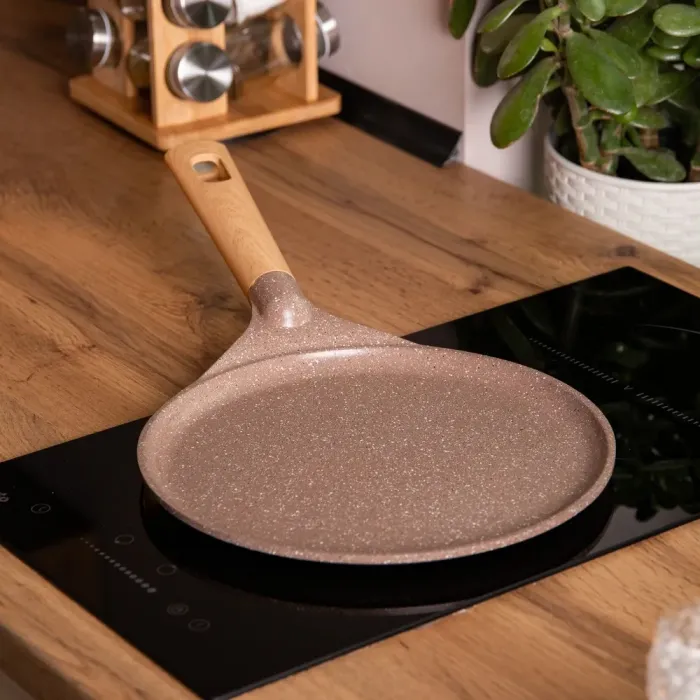 Сковорода MGC для блинов 28 см с мраморным антипригарным покрытием коричневая (HP-4-430CO) - изображение 5