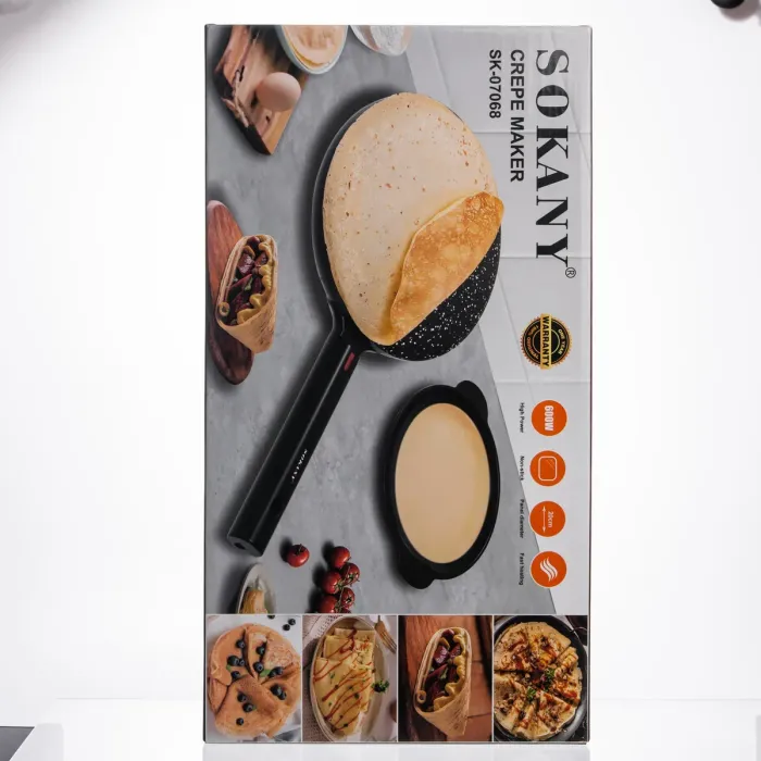 Сковорода млинниця електрична Ø20 (см) з антипригарним покриттям 600 Вт Чорний SK-07068 (SK-07068) - зображення 3